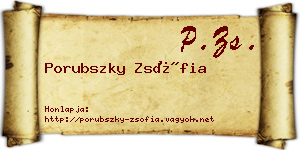Porubszky Zsófia névjegykártya