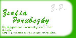 zsofia porubszky business card